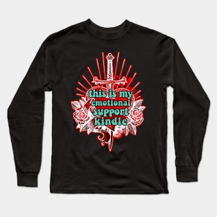 reading emotional support kindle groovy bookworms Long Sleeve T-Shirt